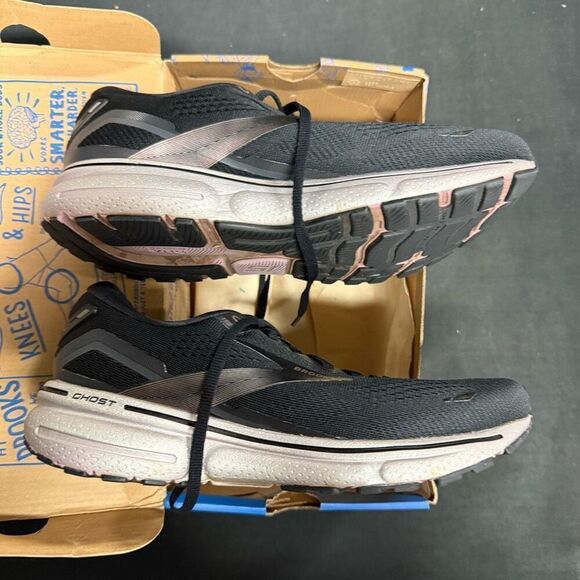 Brooks Ghost 15 Black Rose Gold Running Shoes Sneakers 9 Wide - Picture 3 of 6